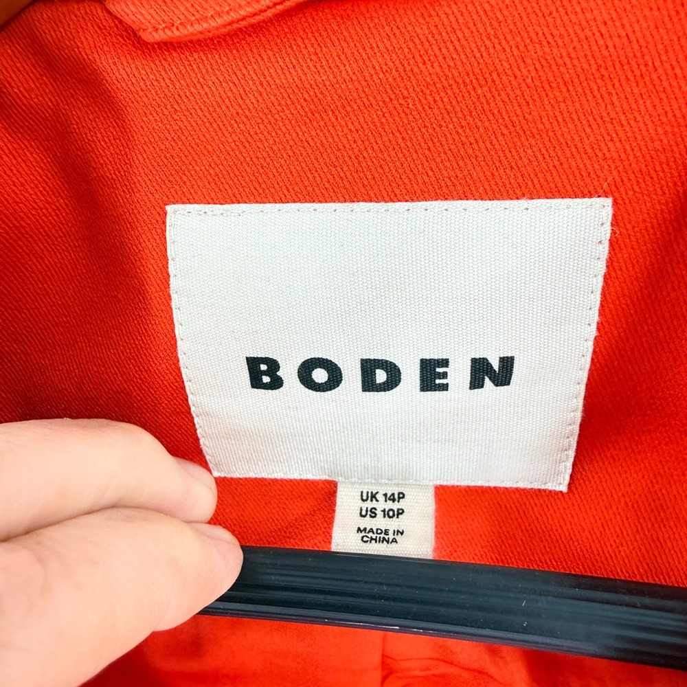 Boden Blazer Bright Red 10P Petite Cotton Stretch One Button Professional Jacket - Picture 3 of 9